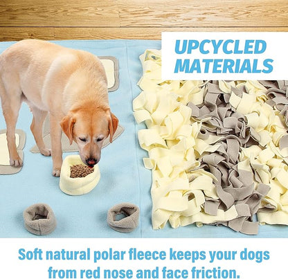 Snuffle Mat for Small Large Dogs (39.4" x 39.4") - Nosework Feeding, Easy to Fill, Machine Washable Training, Pet Activity/Toy/Play, Great for Stress Release - L & Blue
