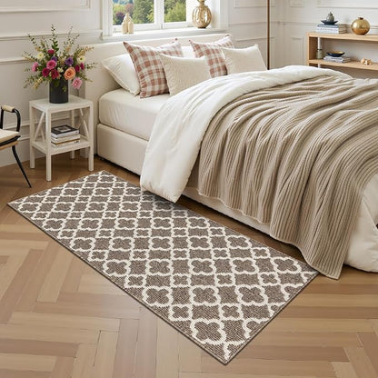 U'Artlines Runner Rug for Hallway 2×5feet Non Slip Kitchen Floor Carpet Runners Brown Geometric Pattern Machine Washable Area Rug for Entryway Bathroom