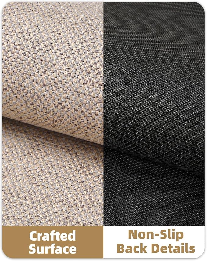 Color&Geometry Ultra-Thin Indoor Door Mat, 26"x47" Low-Profile Non-Slip Entryway Rug with Modern Geometric Texture, Washable Doormat for Indoor Entrance, Front Door, Khaki (Rolled-up NO Creases)