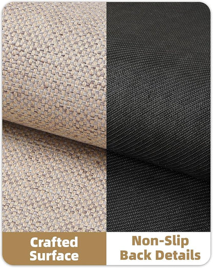 Color&Geometry Ultra-Thin Indoor Door Mat, 26"x47" Low-Profile Non-Slip Entryway Rug with Modern Geometric Texture, Washable Doormat for Indoor Entrance, Front Door, Khaki (Rolled-up NO Creases)