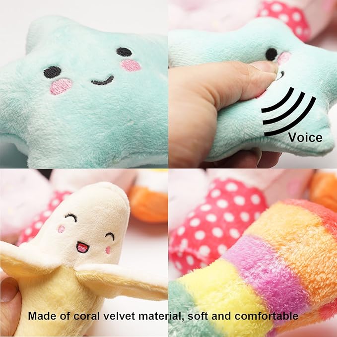 9 Pack Small Dogs Puppy Squeaky Dog Toys,Cute Variety Colors Designs to Bite Anytime, for Small Dogs