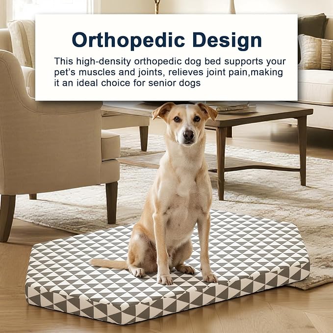 Orthopedic Dog Beds for Medium Dogs, Pet Bed with 6 Sides,Removable & cleanable Cover，M