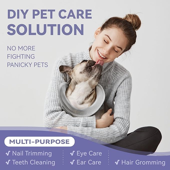 Dog Grooming Hammock Harness for Dogs & Cats with Pet Nail Clipper Trimmer - Cat Hanger Sling for Trimming Clipping Nails- Dog Hammock Restraint Bag for Small Medium Large pet （ Purple M）