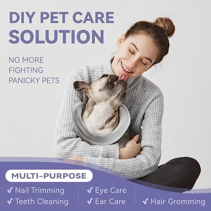 Dog Grooming Hammock Harness for Dogs & Cats with Pet Nail Clipper Trimmer - Cat Hanger Sling for Trimming Clipping Nails- Dog Hammock Restraint Bag for Small Medium Large pet （ Purple M）