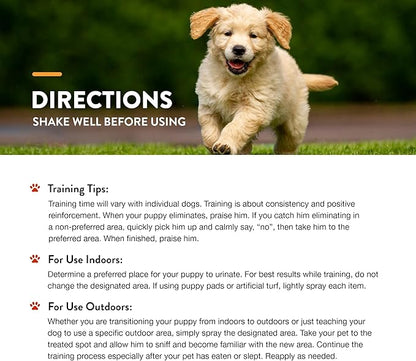 NaturVet – Potty Here Training Aid Spray | Attractive Scent Helps Train Puppies & Dogs Where to Potty | Formulated for Indoor & Outdoor Use | 8 oz