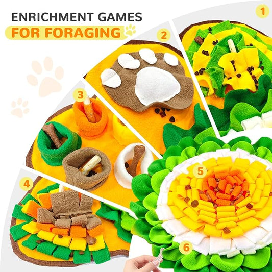 Snuffle Mat for Dogs 24"x17", Interactive Dog Enrichment Puzzle Toys to Keep Busy for Puppy Small Medium Dogs Cats, Cognitive Sniff Foraging Mat for Slow Feeding Treat Game Mental Stimulation
