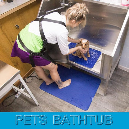 Seagull Multipurpose Foam Rubber Pet Grooming Table Mat 16 x 24 Inch Dog Grooming Mat for Table Cat Grooming Mat Dog Bath Mat Pet Vet Mat Non Slip Soft Waterproof Blue