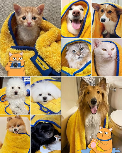 PETHROOM Ultra Absorbent Pet Towel | Quick-Drying, Soft Microfiber Dog & Cat Bath Towel | Lightweight, Durable, Fast Water-Soaking | Ideal for All Breeds (Large) 23.6" x 47.2"