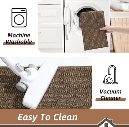 BEQHAUSE Stair Treads for Wooden Steps 28inX9in, Carpet Stair Treads Non Slip Indoor, Machine Washable Stair Runners for Kids Elders and Pets, Carpet for Stair Rugs Mat, TPE Backing, 1pcs, Brown