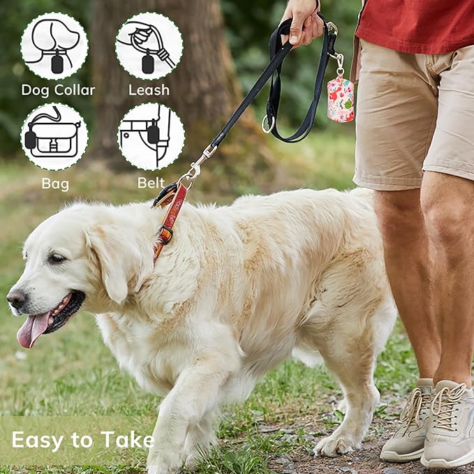 Dog Poop Bag Holder with Clip, Stylish Doggy Waste Bag Dispenser for Dog Leash, Durable Portable Poop Bag Carrier No Include Poop Bag Inside