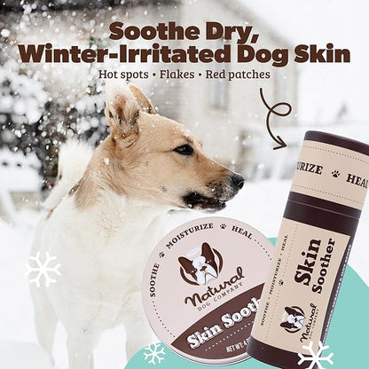 Natural Dog Company Skin Soother Balm for Dogs – Dog Skin Balm for Dry Winter Skin, Seasonal Sensitivity & Environmental Stress, Dog Moisturizer with Coconut Oil, Calendula & Vitamin E, 1 oz Tin