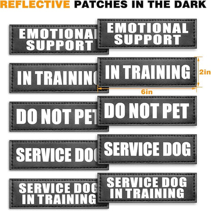 WINSEE Service Dog Vest Harness for Large Dog, Tactical Working MOLLE Vest with 10 Pet Patches, No Pull Heavy Duty Harness for Training Hunting Walking
