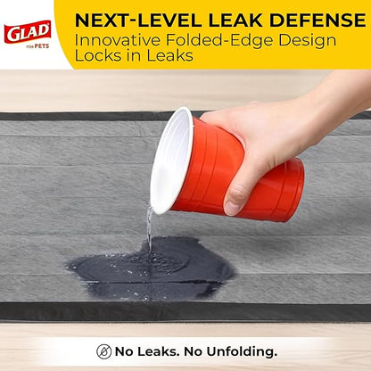 Glad for Pets Black Charcoal Puppy Training Pads with Odor Control and Pheromone Attractant, Leak Resistant Dog Potty Pads for House Training Puppies and Dogs, 23 x 23 in, 50 Count