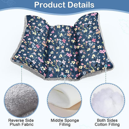 Rabbit Bed 15"X14"Thickened and Soft Bunny Bed Washable Cuddle Cushion Plush Mat Double-Sided Plush Small Pet Flop Mat Cotton Pillow for Rabbit