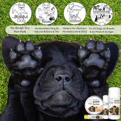 The Blissful Dog Paw Butter, Moisturizer for Dry Paw Pads, Softens and Protects a Rough Paw in Winter, Versatile, Lick-Safe Dog Paw Pad Balm, 1 oz.