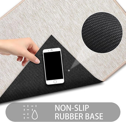 Ultra Thin Indoor Door Mat, Low-Profile Door Mats Indoor Entrance, Non-Slip Natural Rubber Backing Doormat, Washable Entryway Doormats, Fade Resistant Dirt Trapper for Kitchen, 47''x24'',Beige