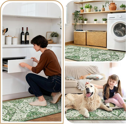 Ileading Anti Fatigue Kitchen Rugs Sets of 2 Cushioned Kitchen Mats for Floor Waterproof Kitchen Mat Set Non Slip Comfort Standing Mat for Kitchen, Office, Sink, Laundry