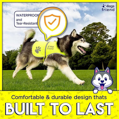 Safety Reflective Vest for Dogs - High Visibility for Outdoor Activity Day and Night, Protect Your Pet from Cars & Hunting Accidents