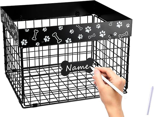 Large Metal Dog Toy Basket Foldable, Dog Toy Storage Bin & Box for Living Room Area, Pet Toy Chest Organizer, Puppy Toys Container Holder, dog toys baskets medium Chest Toybox & Boxes