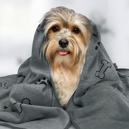 Dog Towels for Drying Dogs Bulk 20 x 40 Inch Quick Drying Pet Bath Towels Colorful Pet Grooming Towel Absorbent Microfiber Towel for Small Medium Large Dog Puppy Cat (Gray, 30)