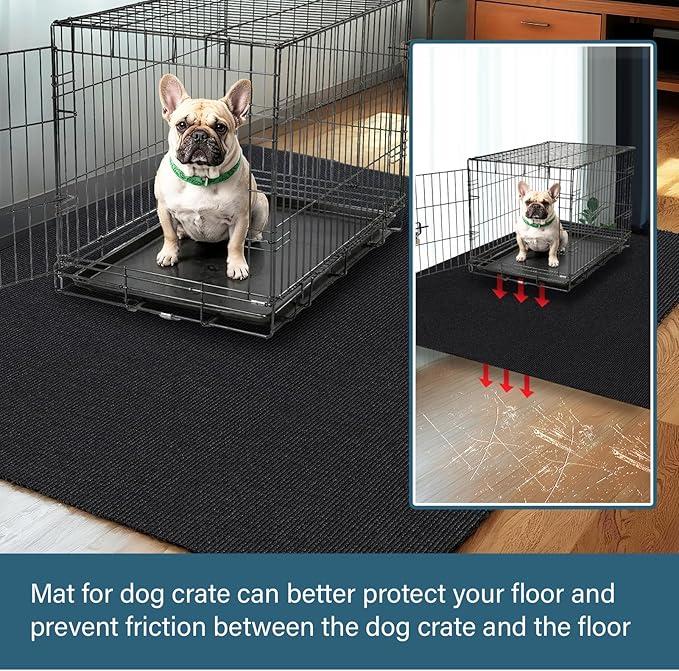 60" X 74" X 0.23'' Mat for Under Dog Crate Waterproof Non-Slip Kennel Mat to Protect Floors Extra Large Absorbs Urine Reusable Dog Playpen Mat