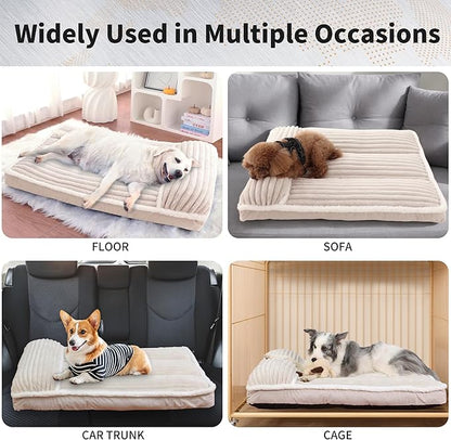 KHONSU PET Dog Bed with Pillow 3in Orthopedic Pad for Large Dogs up to 65 lbs Large Waterproof Removable Cover Machine Washable for Large Dogs