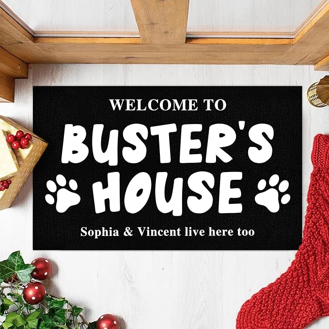 Custom Doormat with Family Name - Personalized Entryway Door Mat Front Door Mat for Outdoor Decor Entrance Mat Housewarming Gift with Anti-Slip Backing Design06