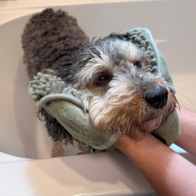 SPOT Clean Paws - Chenille Microfiber Dog Towel - 30X16 Inches/Attractive, Durable, Super Absorbent, Washable. by Ethical Pets, Assorted (50069) (Pack of 2)