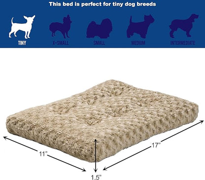 MidWest Homes for Pets XXS QuietTime Deluxe Mocha Ombré Swirl Plush Pet Bed, Machine Washable, Non-Skid Bottom, Soft Crate Mat for 18-inch Crates