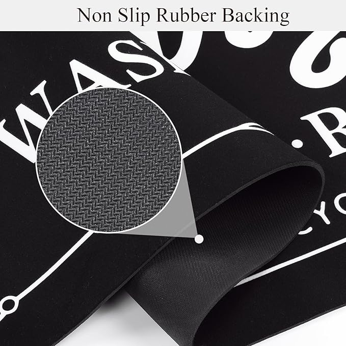 Pauwer Laundry Room Rug Runner 20"x60" Waterproof Rubber Laundry Mat Non Slip Kitchen Mats for Floor Washable Floor Mat Runner Rug for Farmhouse Mudroom Washroom Bathroom Decor
