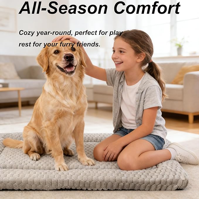Dog Bed Mat (Light Brown, M(30"*20"*1.5"))