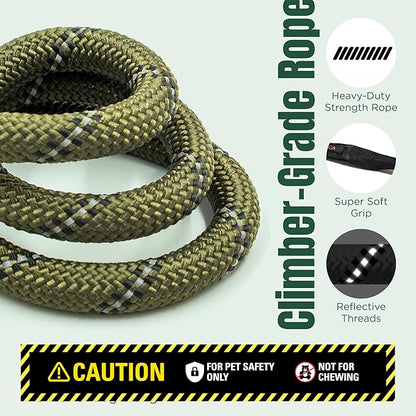 Dog Seat Belt for Car | Universal Pet Car Seatbelt with Reflective Climbing Rope, Aviation Aluminum Carabiner with 360° Swivel & Auto-Lock, Secure Safety Restraint (Ranger Green 360°)