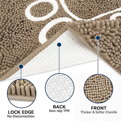 Bcoimo Super Absorbent Dog Door Mat, 60"*24" Anti Slip Mat for Muddy Paws, Pet Rugs for Dirty Paws Washable That Absorbs Moisture and Dirt, for Dog Cage and Pet Resting Carpet