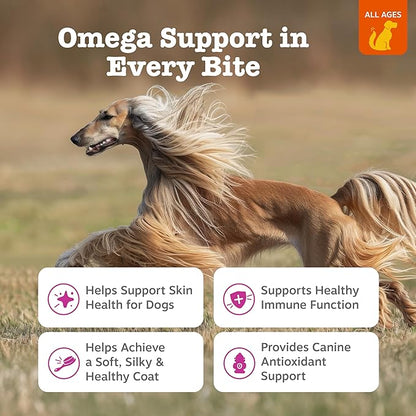 Zesty Paws Omega 3 Fish Oil for Dogs - Zesty Paw Dog Vitamins and Supplements for Hip, Joint & Skin, Bacon (90 Chews)
