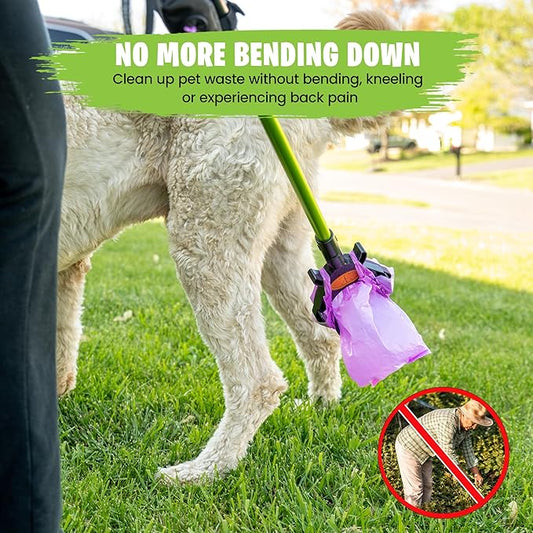 GoGo Stik, Catch-N-Go! Consumer Reports #1 Rated Ergonomic Scooper 2024,2026. Catch Poo on Walks. Alum Tele-Handle, Bag Pouch Dispenser, Wrist Strap. 10-Yr Wty.