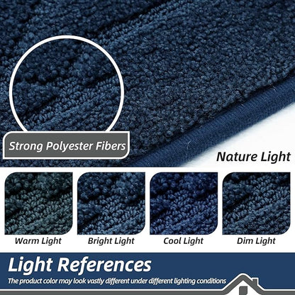 BEQHAUSE Dirt Trapper Door Mat 24" x 36", Doormat Non-Slip Entryway Rugs Washable, Dog Door Mat Stain Resistant and Absorbent Welcome Floor Mat for Front Back Door, Mud Wet Shoes & Paws, Navy Blue