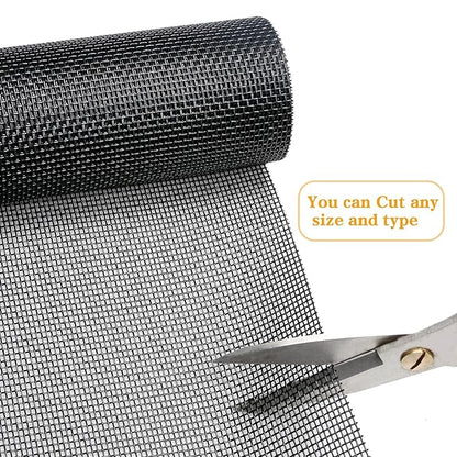 Tooltriz Pet Proof Window Screen Replacement, 48“ x 100" Upgraded Thicken Charcoal Fiberglass Mesh for Sliding Pet Screen Door Repair Kit - Screen Door Protector for Dogs Patio Screen mesh