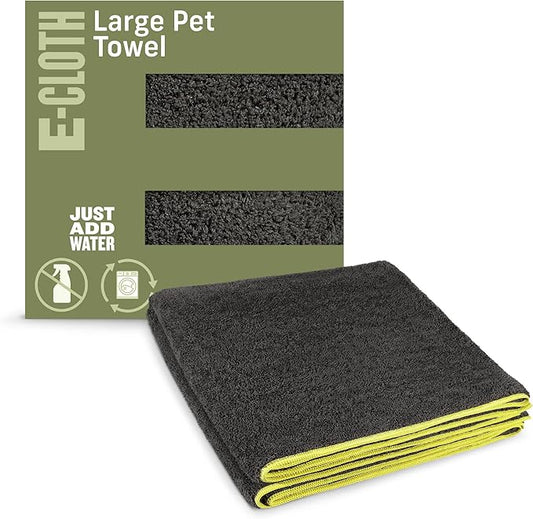 E-Cloth Pet Cleaning & Drying Towel - Super-Absorbent Microfiber Towel for Pets, Animals, Dogs, Cats - Large