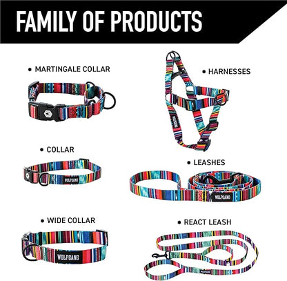 Wolfgang Heavy Duty, Adjustable Dog Collar with Quick Release Nylon Buckle for Walking & Training, Quetzal Print, Large