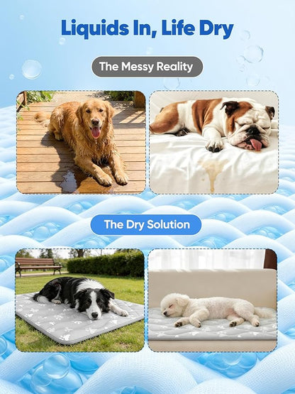 Rywell Super-Absorbent Cooling Mat for Dogs 36"x27" Arc-Chill 3.0 & Color-Changing Dog Cooling Mat, Stay Cool & Dry, Washable, Non-Slip Pet Bed Mat for Floors, Sofas, Kennels