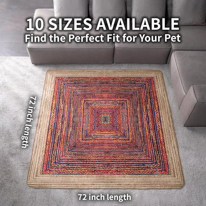 Washable Training Pads for Dog Pee Pads for Dogs - Reusable & Super Absorbent Puppy Pads Pet Potty Crates Dog Supplies Puppy Essentials Sisal Bohemian Print 72" x72"