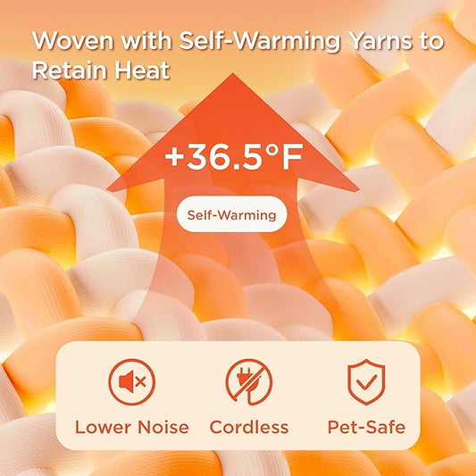 Bedsure Self Warming Blanket for Medium Dogs & Cats - Waterproof, Washable Couch Protector, Sherpa Fleece Puppy Blanket, Soft Plush Reversible Throw, 30"X40", White