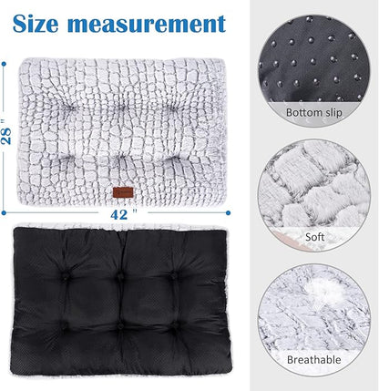 ULIGOTA Plush Dog Bed Soft Crate Pad for Cat Fully Machine Washable Anti-Slip Mat for Kennel (X-Large)