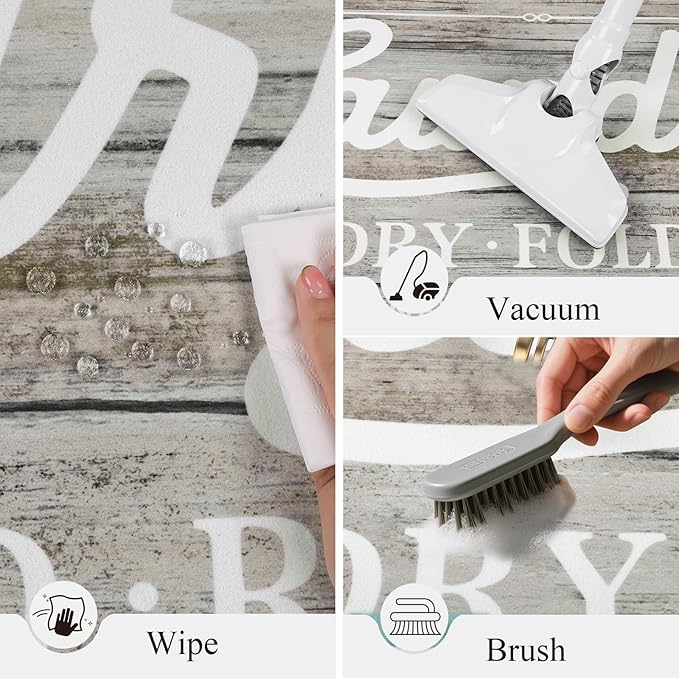 Pauwer Laundry Room Rug Runner 20"x60" Waterproof Rubber Laundry Mat Non Slip Kitchen Mats for Floor Washable Floor Mat Runner Rug for Farmhouse Mudroom Washroom Bathroom Decor