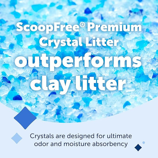 PetSafe ScoopFree Premium Crystal Cat Litter - Ultra-Absorbent Silica Universal Litterbox Crystals - Non-Clumping Odor Control - Fresh Scent - 8 lb Bag - 3 Pack