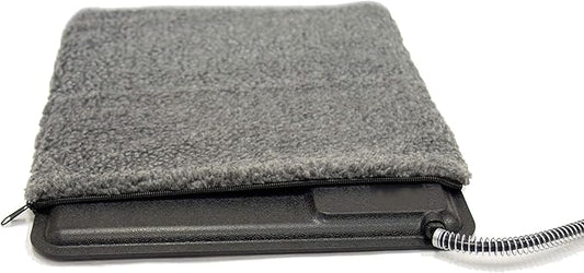 K&H Pet Products Extreme Weather Kitty Pad / Small Lectro-Kennel Outdoor Heated Pad Replacement Cover, Zipper Closure, Soft & Breathable - 18.5 X 12.5in Gray Fleece (Heated Pads Sold Separately)