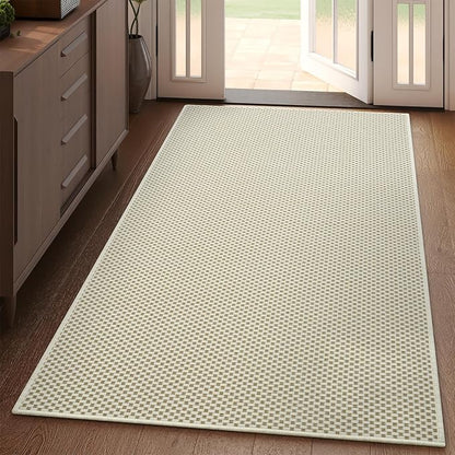 3x5 ft Area Rug Entryway Runner Rug Non Slip Washable, Boho Woven Kitchen Runner Rugs Door Mat Entry Rugs Carpet for Indoor Foyer Backdoor Hallway Floor Bedroom Living Room, Beige