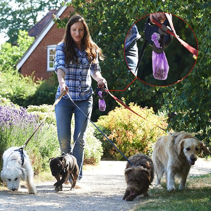 Boao 4 Pieces Pet Poop Bag Holder for Leash Dog Waste Bag Carrier Handy and Easy Use Dispenser Accessories