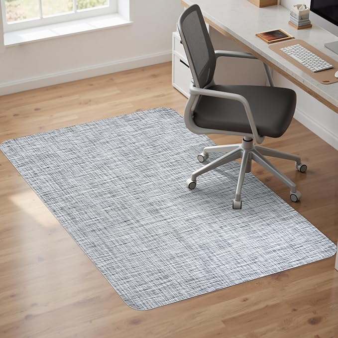Sycoodeal Office Chair Mat for Hardwood & Tile Floor,Computer Gaming Chair Mat for Rolling Chairs Non-Curve, Anti-Slip, Heavy Duty Floor Protector for Home Office,Grey (36" x 48")