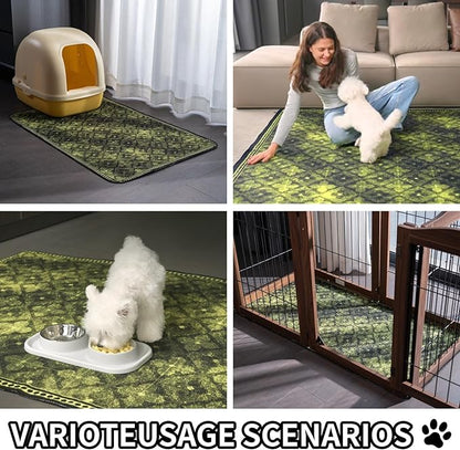 Dog Pee Pads Training Pads Upgrade Triple Thickness All-Purpose Super Absorbent & Leak-Proof, Quick Dry and Leak-Proof and Odor Control (Green/Multi, 36" x48"x2PCS)